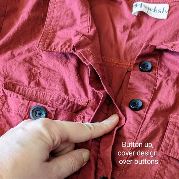 Hawksley brand, ladies Lg (fits like a small) wine coloured shirt dress,… - Picture 6 of 14